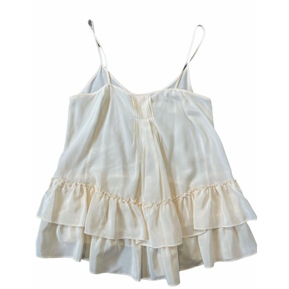 Yumi Kim Tops - Yumi Kim Ivory Silk Ruffle Hem Cami Blouse Cream Size S